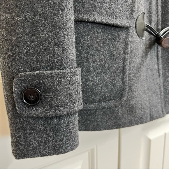 JCrew Hooded Wool Blend Pea Coat in Gray, Size 0P - Picture 10 of 10